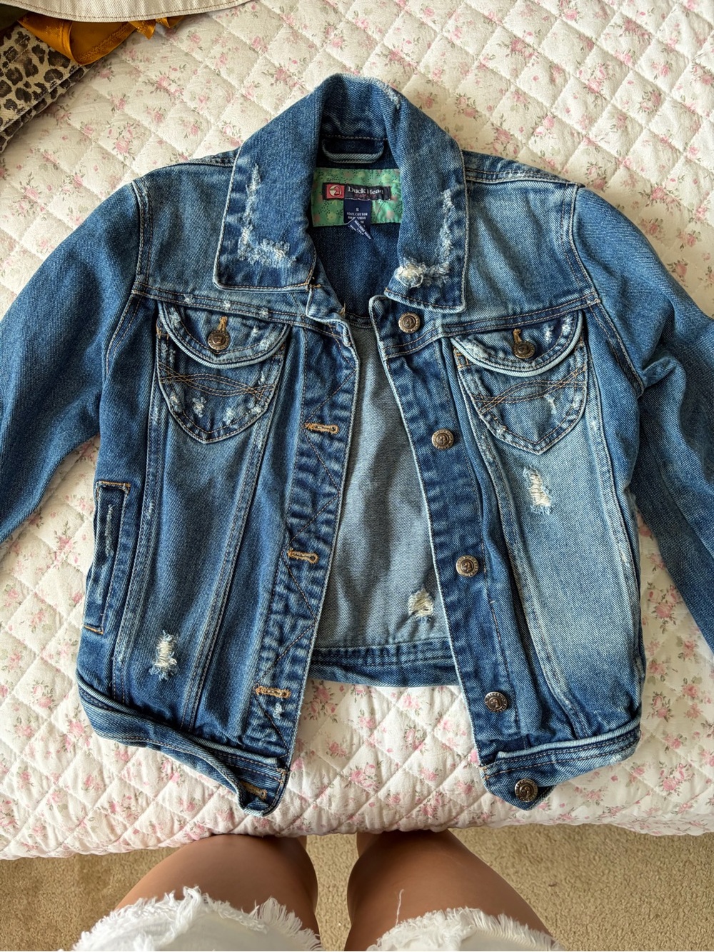 Duck Head Distressed Blue Denim Jacket for Kids